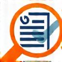 Icono de una lupa sobre un documento con un cheque, representando auditorías de seguridad.