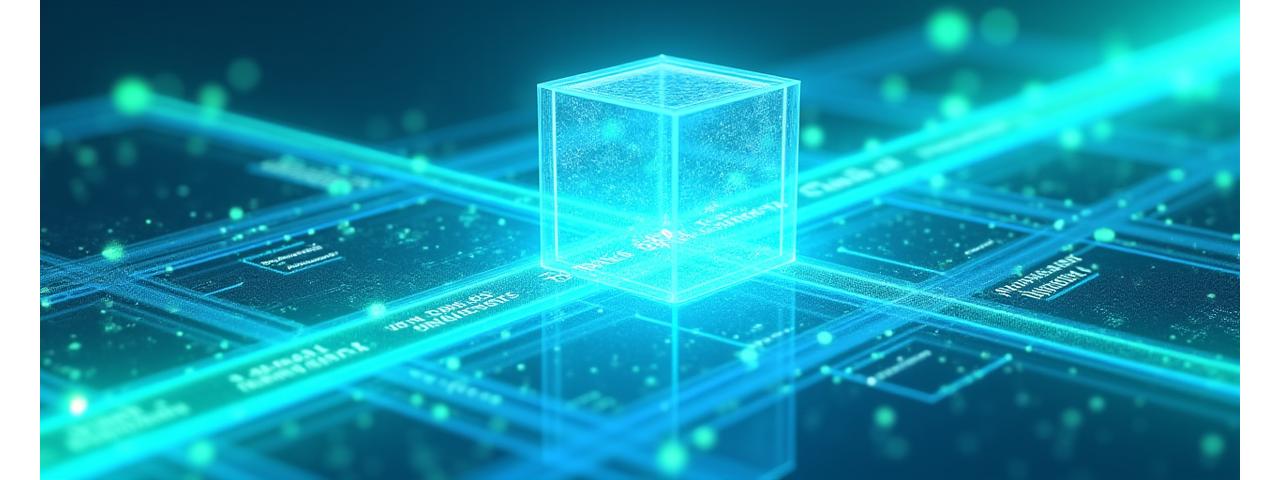 Ilustración abstracta de un flujo de datos limpio y transparente, destacando la seguridad y el control del usuario.