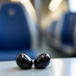 Auriculares pequeños en un entorno urbano, simbolizando mindfulness en movimiento