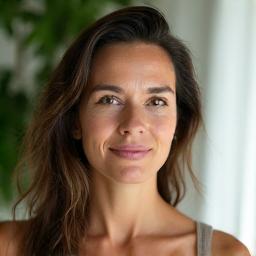Retrato de Ana Martín, instructora de yoga y técnicas de relajación.
